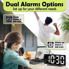 LED Digital Alarm Clock for Bedroom, Plug in Clocks with Dual Alarm/Snooze/Te…
