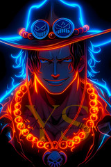 ONE PIECE Portgas D. Ace poster print 8.5»x14» home decor glossy paper #4