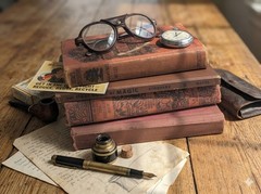 Vintage Red Books for Decorating | Book Stack for Shelves, Staging & Aesthetics