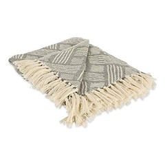 Transitional, Basketweave Woven Throw, 50×60 50 x 60 in Gray