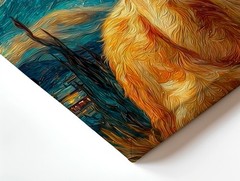 Wall Art Orange Cat Starry Night Style Canvas Print Poster Home Decor Home Decor