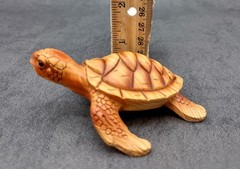 Sea Turtle Figurine Brown Wood Style (1 turtle approx. 3+ inch long)