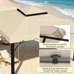 Gazebo Canopy Replacement Roof Cover 9.8′ x 9.8′ Fits 9.7′ Frame
