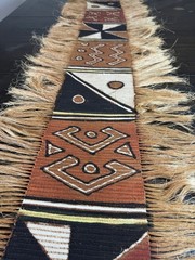 Woven Mudcloth Table Runner: African Boho Wall Art Tapestry