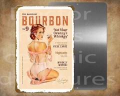 Babes of Bourbon happy hour 8 x 12″ metal sign Made in USA