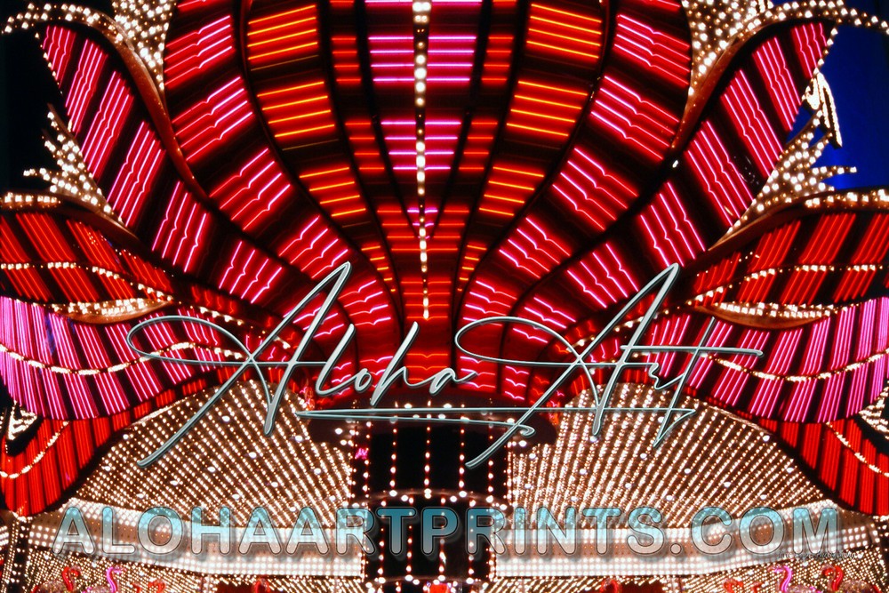 Flamingo Hilton Main Entrance Neon Lights Las Vegas Photo Fine Art Photography