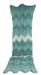 Afghan Throw Lap Oversized Scarf Blanket Knitted 24×88″ Teal Green White Chevron