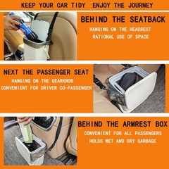Leakproof Car Garbage Can, Car Trash Bag Sturdy Hanging Garbage Bin with Lid,…