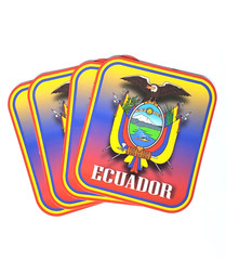 Ecuador Weatherproof Glossy Decal. 4.75×4.5 inches