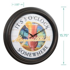 433-3841MV7 Margaritaville 15.75″ IN/OUT Wall Clock – It’s 5 O’Clock Somewhere