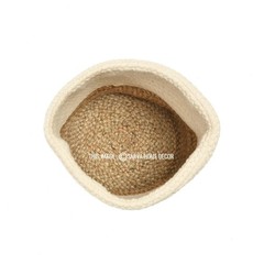 Handmade Jute & Cotton Storage Basket Natural Woven bathroom, kids Home Decor