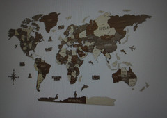 3D WOODEN WORLD MAP WALL ART – 39.4″ X 23.3″ MIXED COLOR