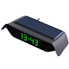 4 in1 Solar Car Dashboard LED Digital Thermometer Clock W/LCD Screen Display ABS