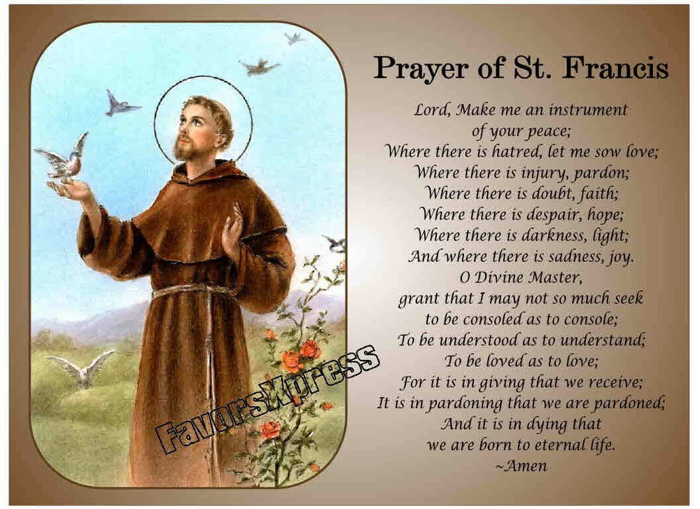 St. Francis of Assisi Prayer MAGNET ~ Catholic GIFT 5.25 x 4 inches