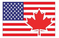 USA Canada Flag Sticker Decal F706