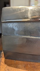 Uttermost Contemporary Rectangular Metal Vase 20073 Dark Nickel Chrome 8x15x4