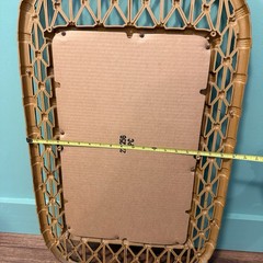 Vintage Tiki Style Wall Mirror Midcentury Modern 1981 Molded Plastic Burwood Co