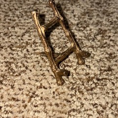 VTG Gold Brass Miniature Dollhouse Table Art Easel Faux Bamboo Display Stand
