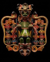 Unique Handcrafted 42 in Wooden Demon Devil Mask from Sri Lanka | Traditional
