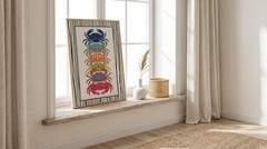 Japanese Crab Poster Folk Art Colorful Sea Life Kitchen Wall Decor Print