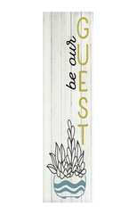 24 Inch (2 Foot Tall) Be Our Guest Vertical Wood Print Sign