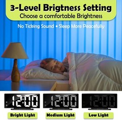 LED Digital Alarm Clock for Bedroom, Plug in Clocks with Dual Alarm/Snooze