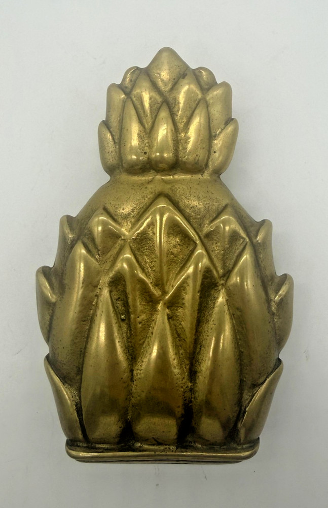 Solid Brass Pineapple Decorative Bell Wall Mount Gold Tone Kitchen Decor Accent