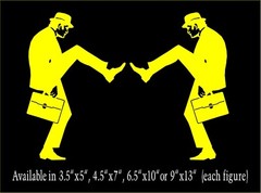Silly Walks Man Decal Mirrored Image Set Monty Python window funny vinyl sticker