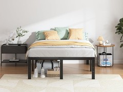 18 in Sturdy Platform Bed Frame Queen Size,Quick & Easy Assembly,No Noise, Black