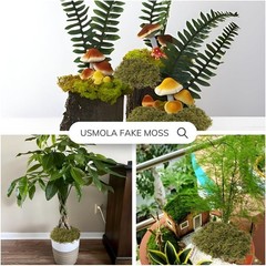 Fake Green Moss for Potted Plants, 4OZ Artificial Moss for DIY Crafts, Faux Moss