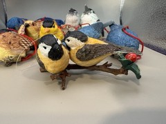 12 Bird Ornaments Mini Solid Resin Realistic 2 Inch And Smaller
