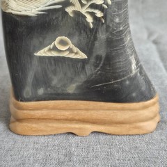 Eagle Carving Water Buffalo Horn Wood Base From KC Gifts in Canada