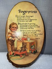 Vintage Nursery Decor Fingerprints Poem Rough Wood From Great Smokey Mountains