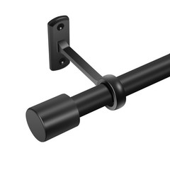 Curtain Rods for Windows 120 to 170 Inches Long, Adjustable 1 Inch Black Curt…