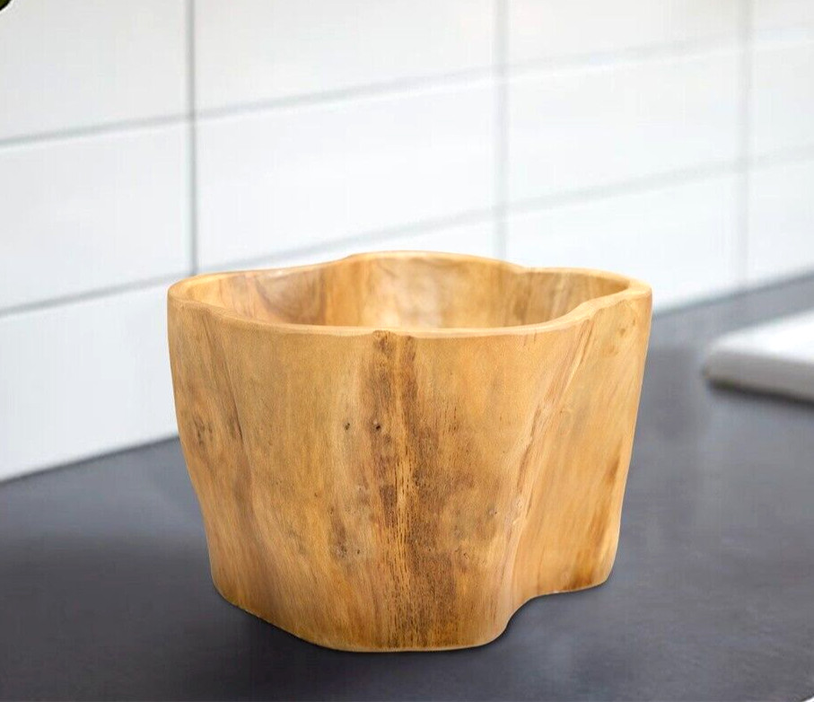 Teak Fruit Bowl Reclaimed Teak 8.3» Tall Solid Teak Root Bowl Home Decor
