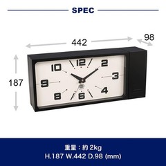 DULTON Double Face Wall Clock Rectangle Black Industrial Two Sided Clock