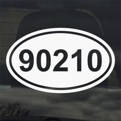 Personalized Area Code or Zip Code 1 Color Custom Oval Vinyl Decal Sticker