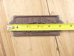 BULLSHIT CORNER SIGN RUSTIC CAST IRON BARWARE PLAQUE BAR WALL DECOR MAN CAVE BS
