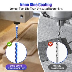 1/8 inch Extra Long CNC Router Bits 1/4 inch Shank 1/8» Cutting Dia Spiral U…