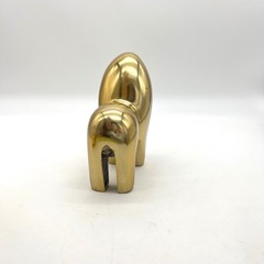 Vintage Solid Brass Gorilla Figurine Minimalist Mid Century Modern Paperweight