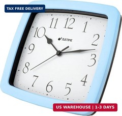 JUSTIME 8.5-inch Quality Square Water Resistant Quartz Wall Clock Special for Sm