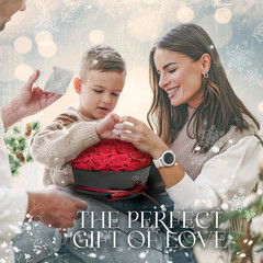 16 Flower Forever Heart Shape Box, Eternal Preserved Roses Gift for Her, Lasting