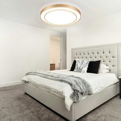 2Pack 20″ LED Flush Mount Ceiling Light Fixture Gold, 36W Dimmable Light Fixt…