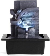 Zen Water Fountain with LED Lights – Relaxing Indoor Feature.