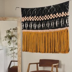 Macrame Wall Hanging Woven Macrame Wall Decor Boho Wall Decor Handmade Black