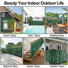 3x1M Artificial Ivy Leaf Faux Plants Hedge Privacy Fence Screen Wall Cover Decor