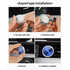 Car Dashboard Clock Mini Tiny Analog Clock Watch for Vehicle Stick On Clock USA
