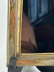 Moroccan Brass Mirror Copper Silver Arched Frame Wall Hanging 1970s VTG 5⅜»x3½»