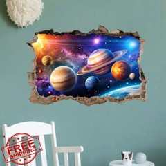 OLMIXA 3D space solar system wall decal