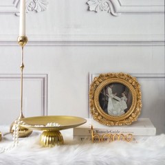 Vintage Picture Frames 3×3 Round Gold – Antique Ornate Small Picture Frames w…